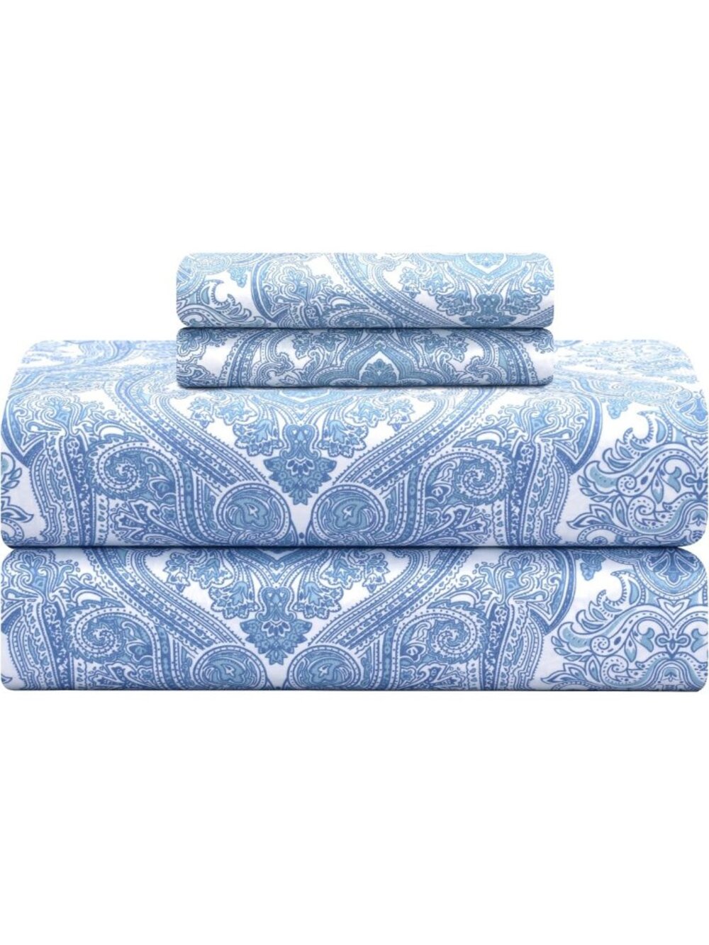 Luxurious 300 Thread Count King 4-Piece Cotton Percale Sheet Set - Soft